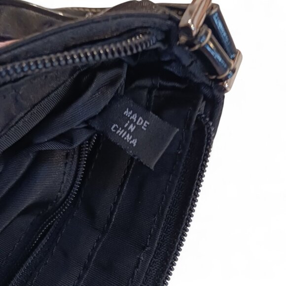 GUESS Vintage Y2K Mini Baguette Black Satin Vegan Patent Leather - Picture 12 of 14